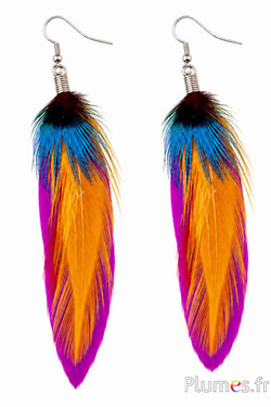 Oorbellen - lengte 11 cm - paars